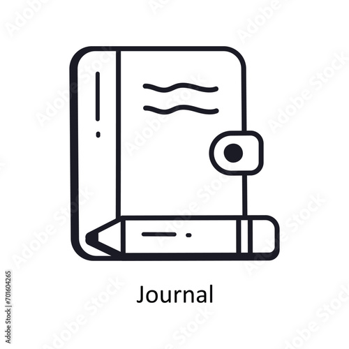 Journal vector  outline doodle Design illustration. Symbol on White background EPS 10 File 