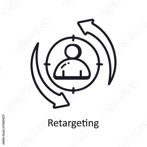 Retargeting vector  outline doodle Design illustration. Symbol on White background EPS 10 File 