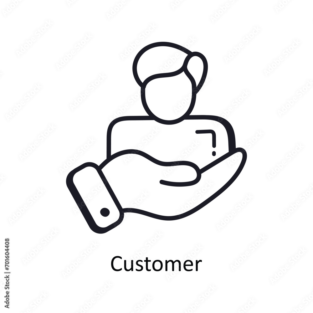 Customer vector outline doodle Design illustration. Symbol on White background EPS 10 File Customer vector outline doodle Design illustration. Symbol on White background EPS 10 File