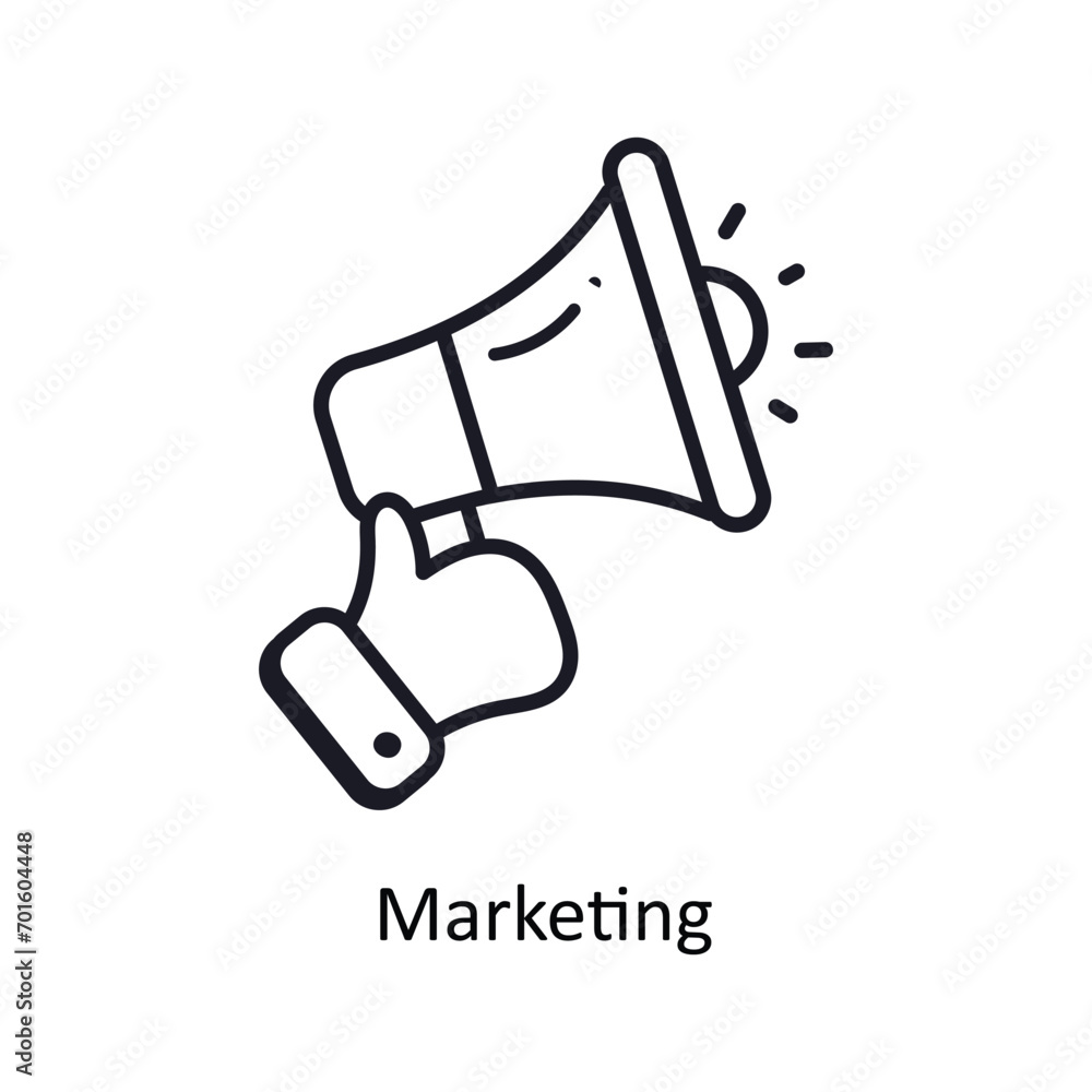 Marketing vector outline doodle Design illustration. Symbol on White background EPS 10 File Marketing vector outline doodle Design illustration. Symbol on White background EPS 10 File