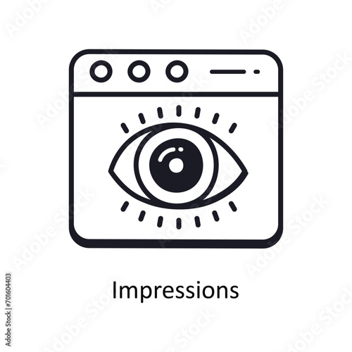 Impressions vector  outline doodle Design illustration. Symbol on White background EPS 10 File 