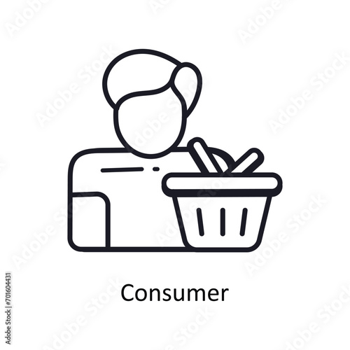 Consumer vector  outline doodle Design illustration. Symbol on White background EPS 10 File 