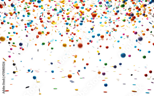 Whirlwind of Confetti Colors in the Air on White or PNG Transparent Background