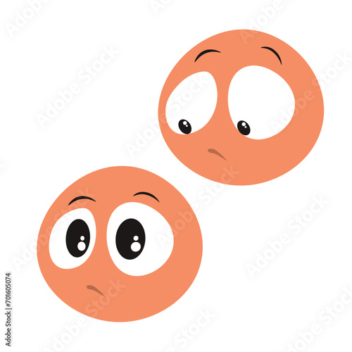 vector of looking sad and unhappy facial expression set. eps 10