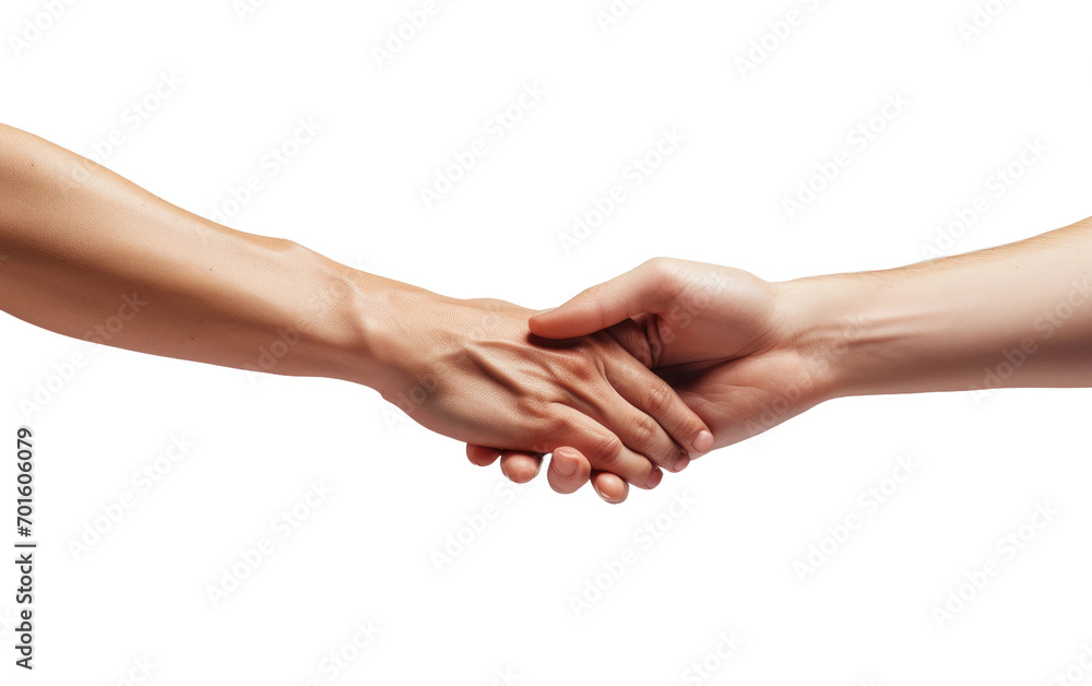Man and Woman Holding Hands on White or PNG Transparent Background