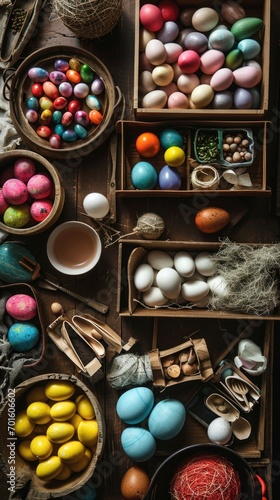 Easter holiday composition. Vertical background 