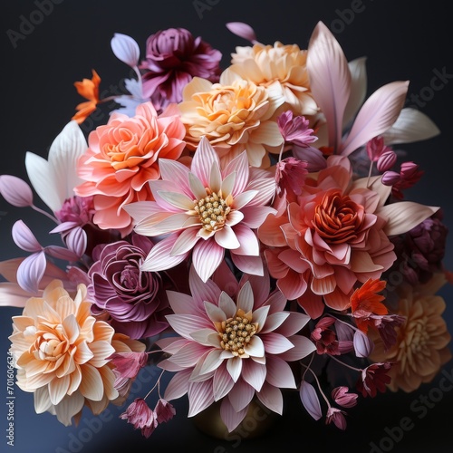 Vibrant bouquet showcases nature beauty in multi colored petals