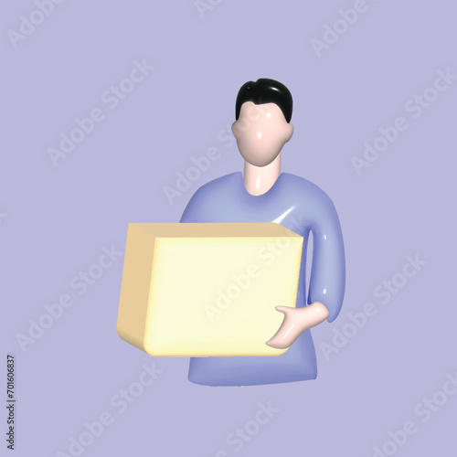 Charity, support and donation concept. Realistic 3d object cartoon style. Vector colorful illustration.