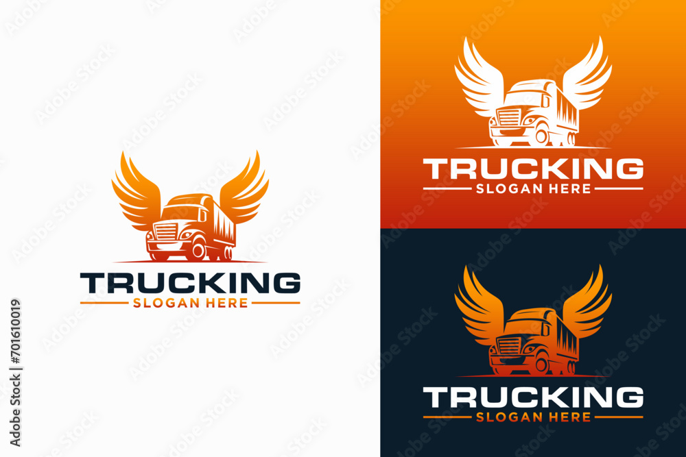 truck trailer logo transport logistics vector, delivery, express, cargo company, fast shipping, trucking, design template logo illustration silhouette, emblem isolated on gradient color truck trailer logo transport logistics vector, delivery, express, cargo company, fast shipping, trucking, design template logo illustration silhouette, emblem isolated on gradient color