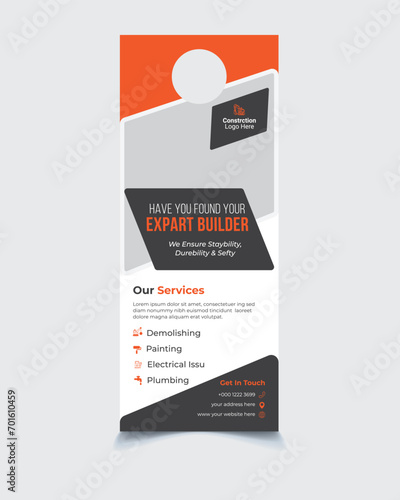 Construction Door Hanger Design Template