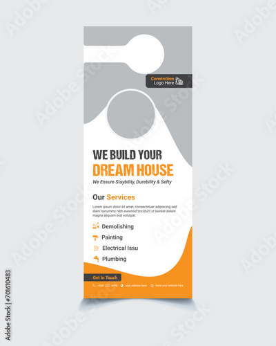 Construction Door Hanger Design Template