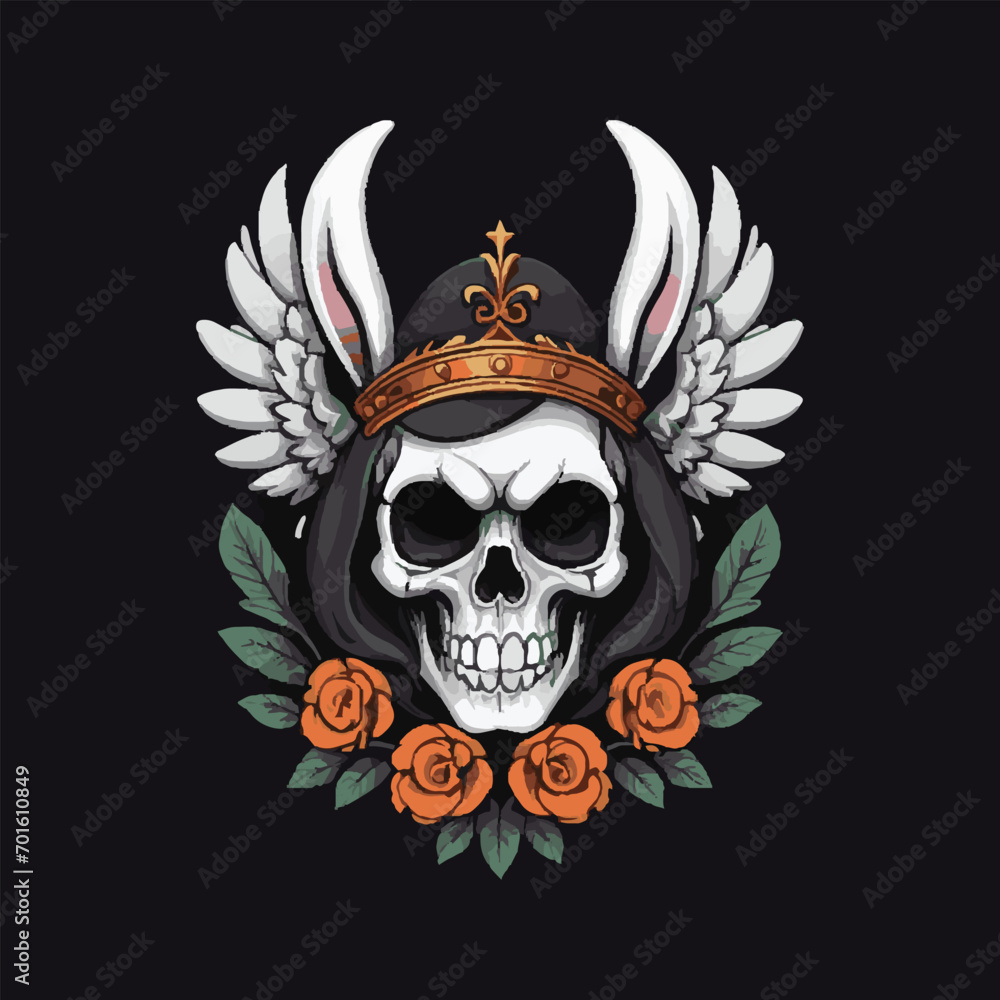 Skull samurai illustration design Skull samurai illustration design
