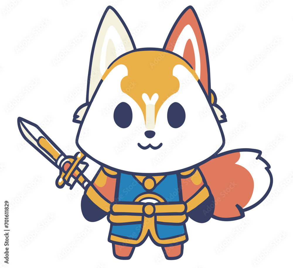 cute fox superhero cartoon