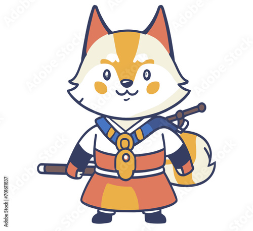 cute fox superhero cartoon © dejanira