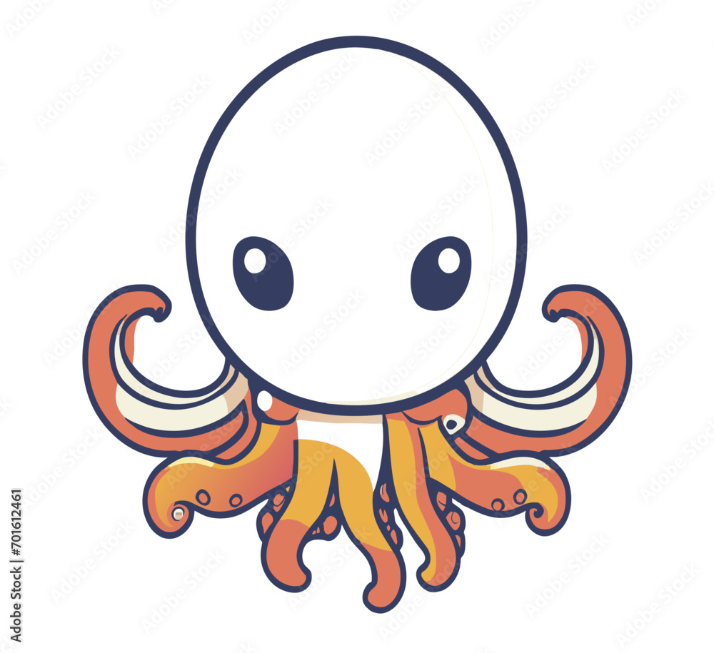 octopus cartoon style vector