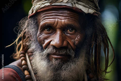 portrait of young papuan man photo