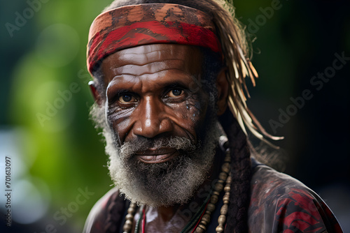 portrait of young papuan man