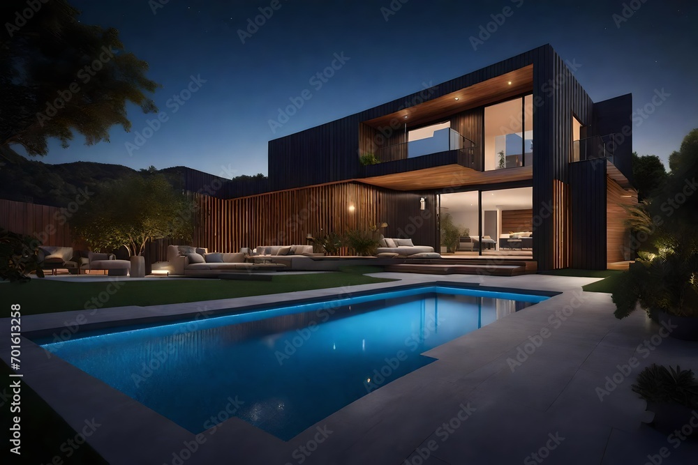 Obraz premium swimming pool at night