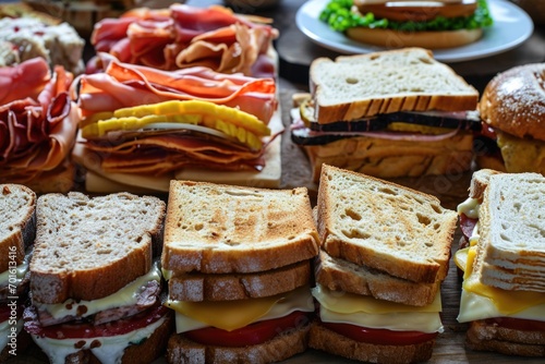Lot of different sandwiches