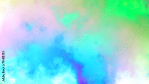 Abstract cloudy gradient background. Unicorn colorful rainbow clouds wide texture.