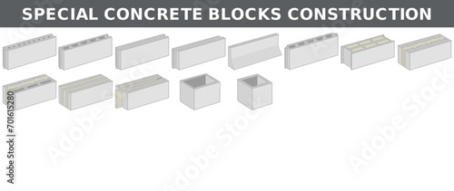 Special concrete blocks for floors, roofs, insulation and pillars construction - Masonry - Works construction and DIY