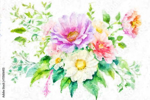 Beautiful oil painting floral illustration