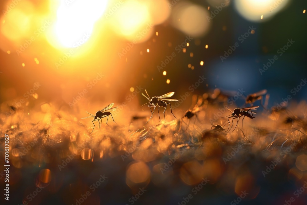 Mosquitos in field