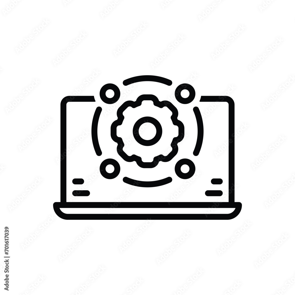 Black line icon for development Black line icon for development