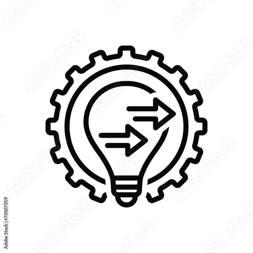 Black line icon for implementation 