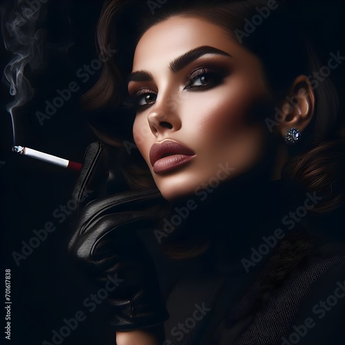 portrait of a woman with a cigarette