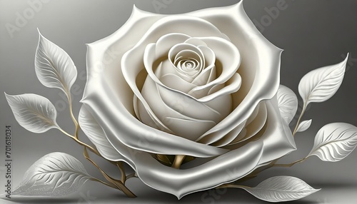 Harmony in White  Contemporary 3D Floral Artwork 