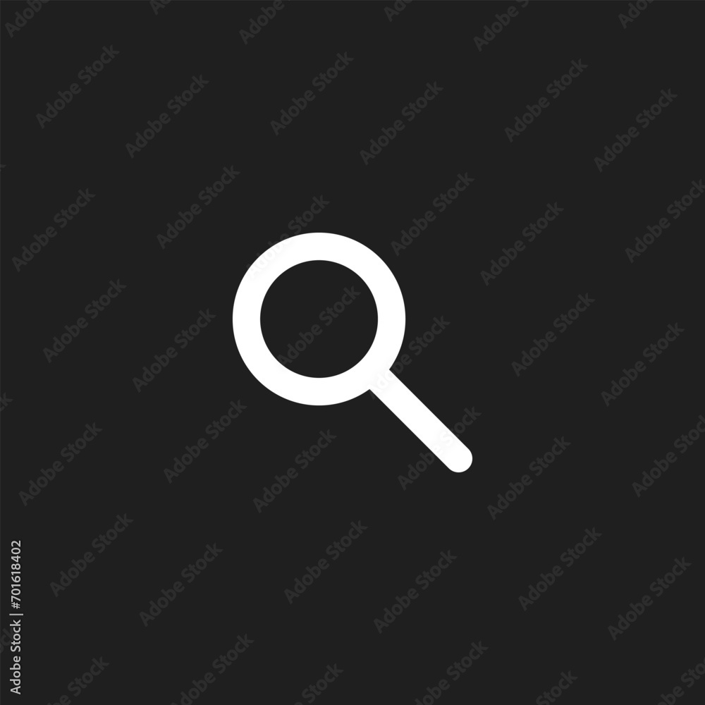 Magnifying glass or search icon on black backgrond Magnifying glass or search icon on black backgrond