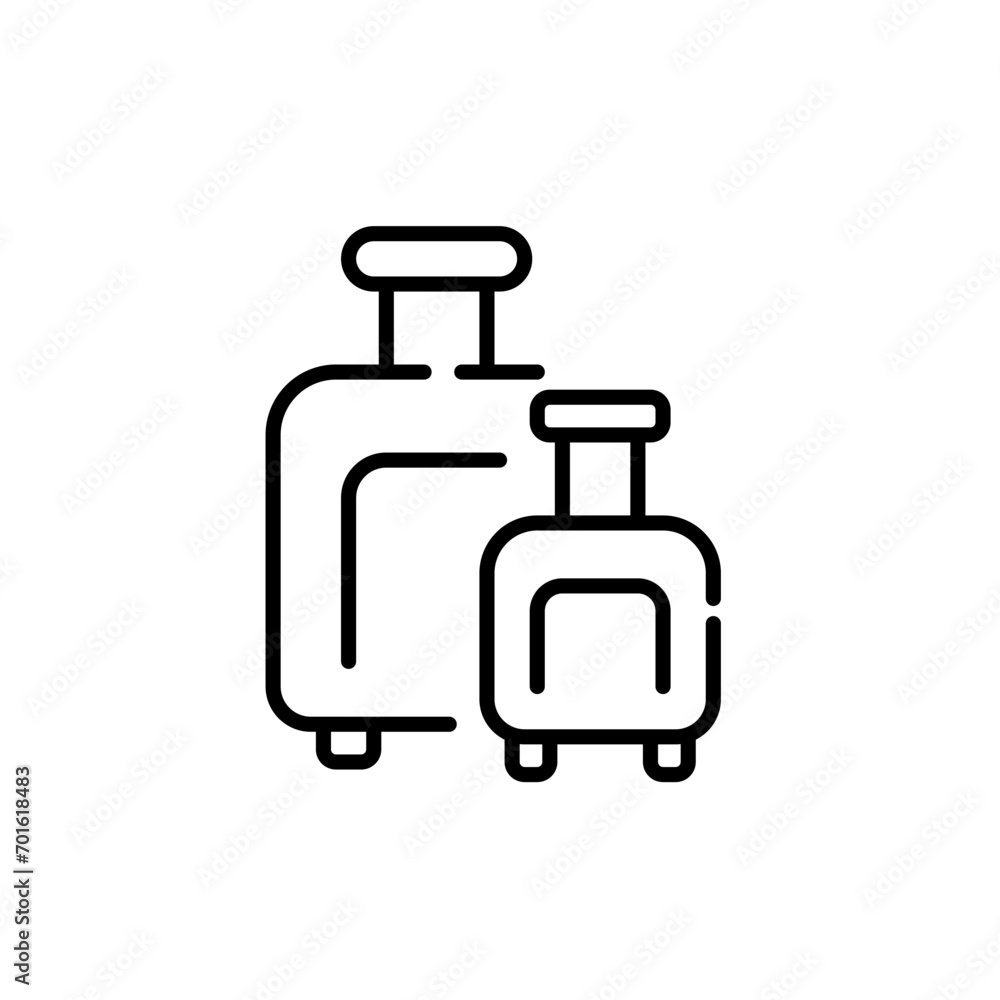 Check-in and carry on luggage. Pixel perfect, editable stroke icon Check-in and carry on luggage. Pixel perfect, editable stroke icon