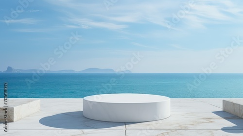 white podium with view of the sea © Ghulam Nabi