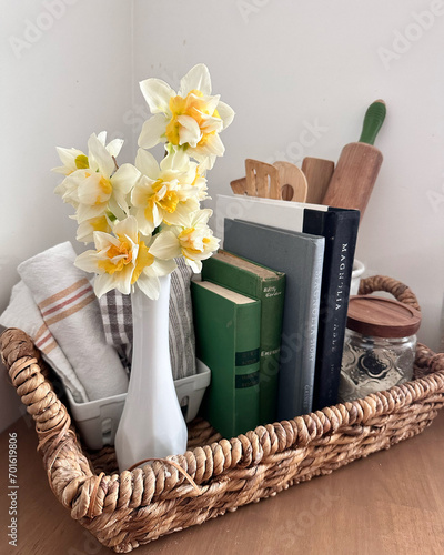 daffodils in a basket