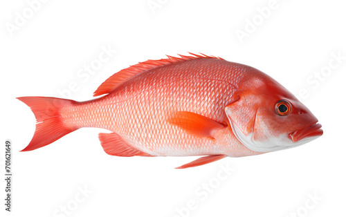 Realistic Red Snapper On Transparent Background.