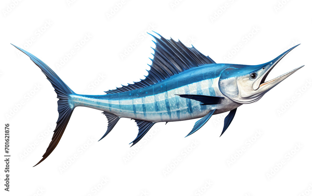 Hyperrealistic Bass Fish Sticker on White Background Stock