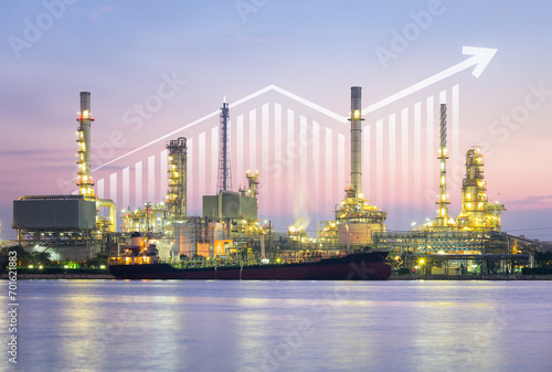 Bilde på lerret Oil gas refinery or petrochemical plant