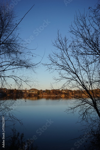 sunset over the river