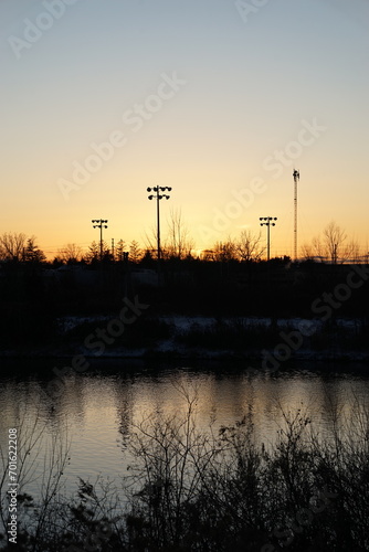 sunset in the city