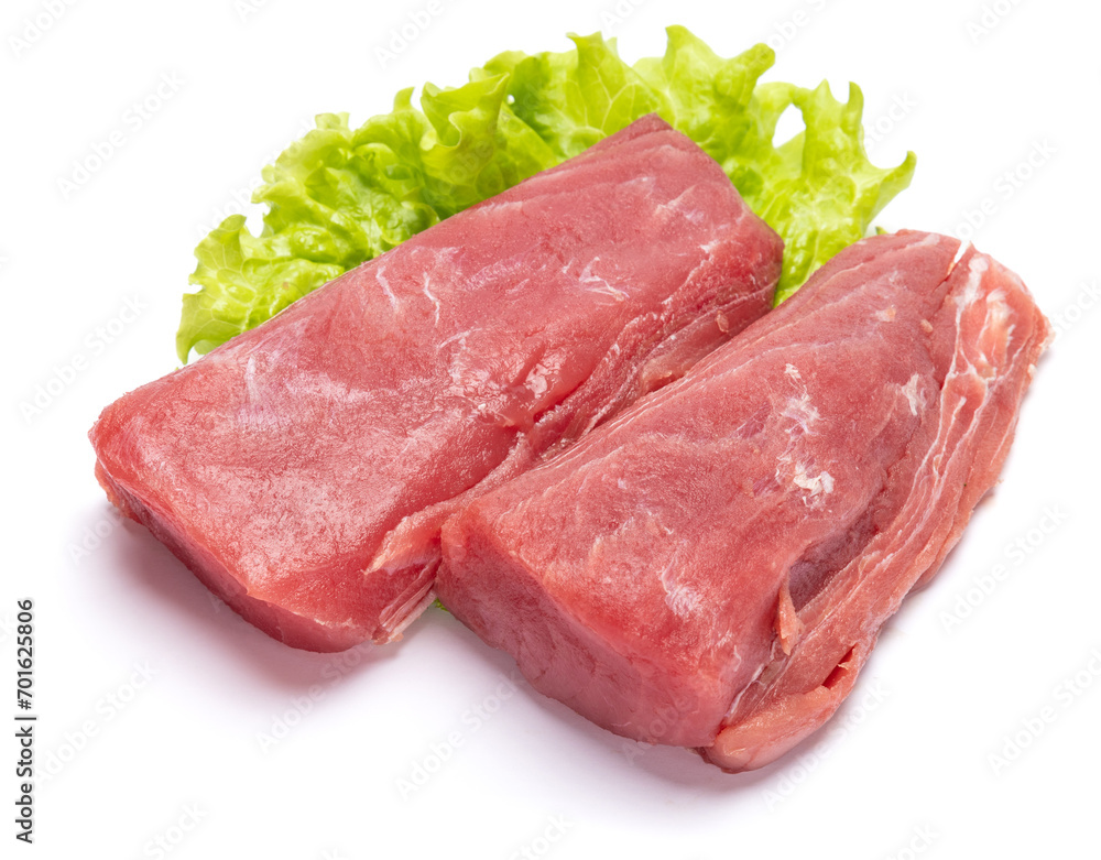 Fresh tuna Fish steak isolated on a white background Fresh tuna Fish steak isolated on a white background