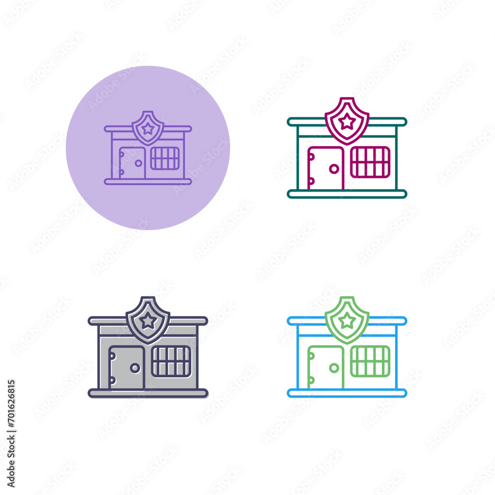 Police Station Vector Icon Police Station Vector Icon