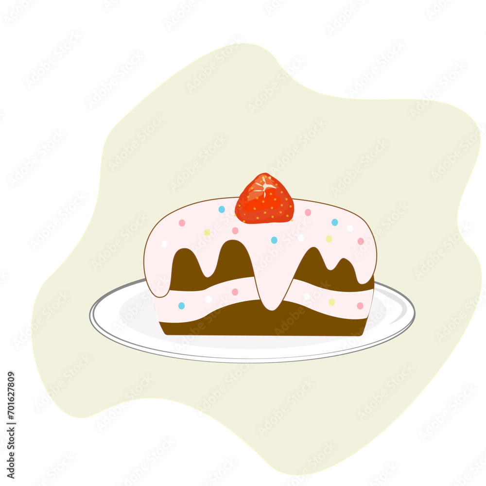 Cartoon anime cake with strawberry butter cream Cartoon anime cake with strawberry butter cream