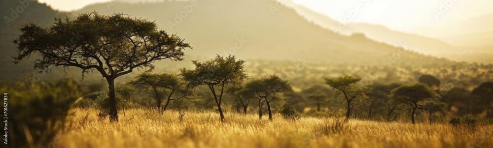 Safari landscape background. Banner
