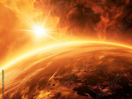 Sonneneruption mit Gebilde erhöhter Strahlung innerhalb der Chromosphäre der Sonne , ai generativ photo