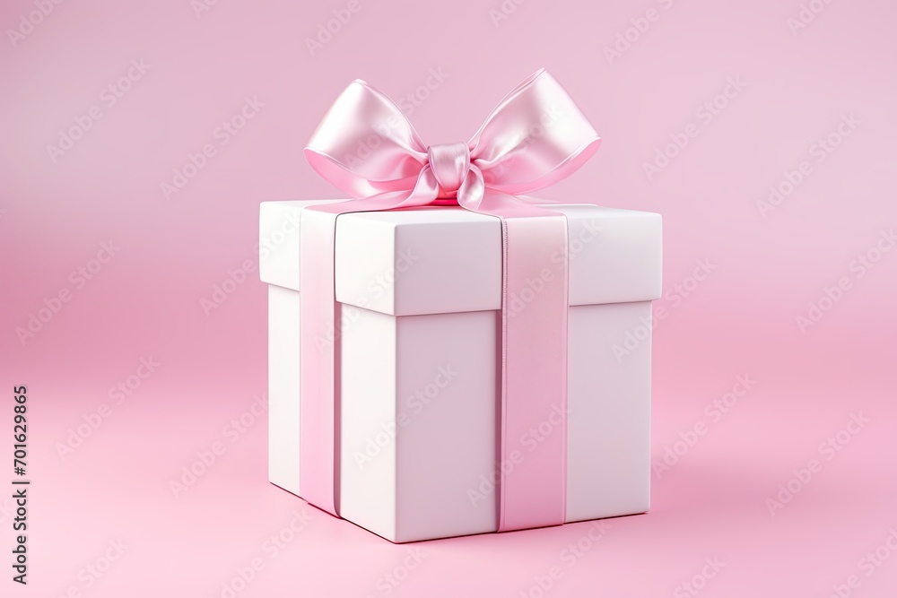 Unwrapped Gift Box with Bow - Pink and White Color Scheme Unwrapped Gift Box with Bow - Pink and White Color Scheme