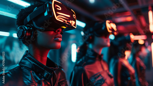 Digital Dive A Spectacle of VR Engagement and Futuristic Ambiance