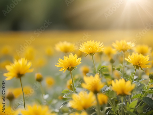 Beautiful yellow flowers when the sun shining 