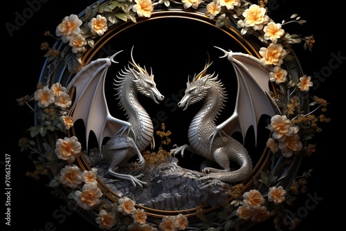 Dragon's Delight - Two Dragon Statues