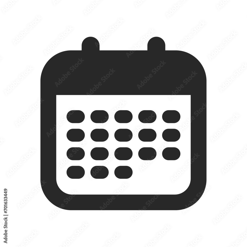Black calendar icon sign vector design Black calendar icon sign vector design